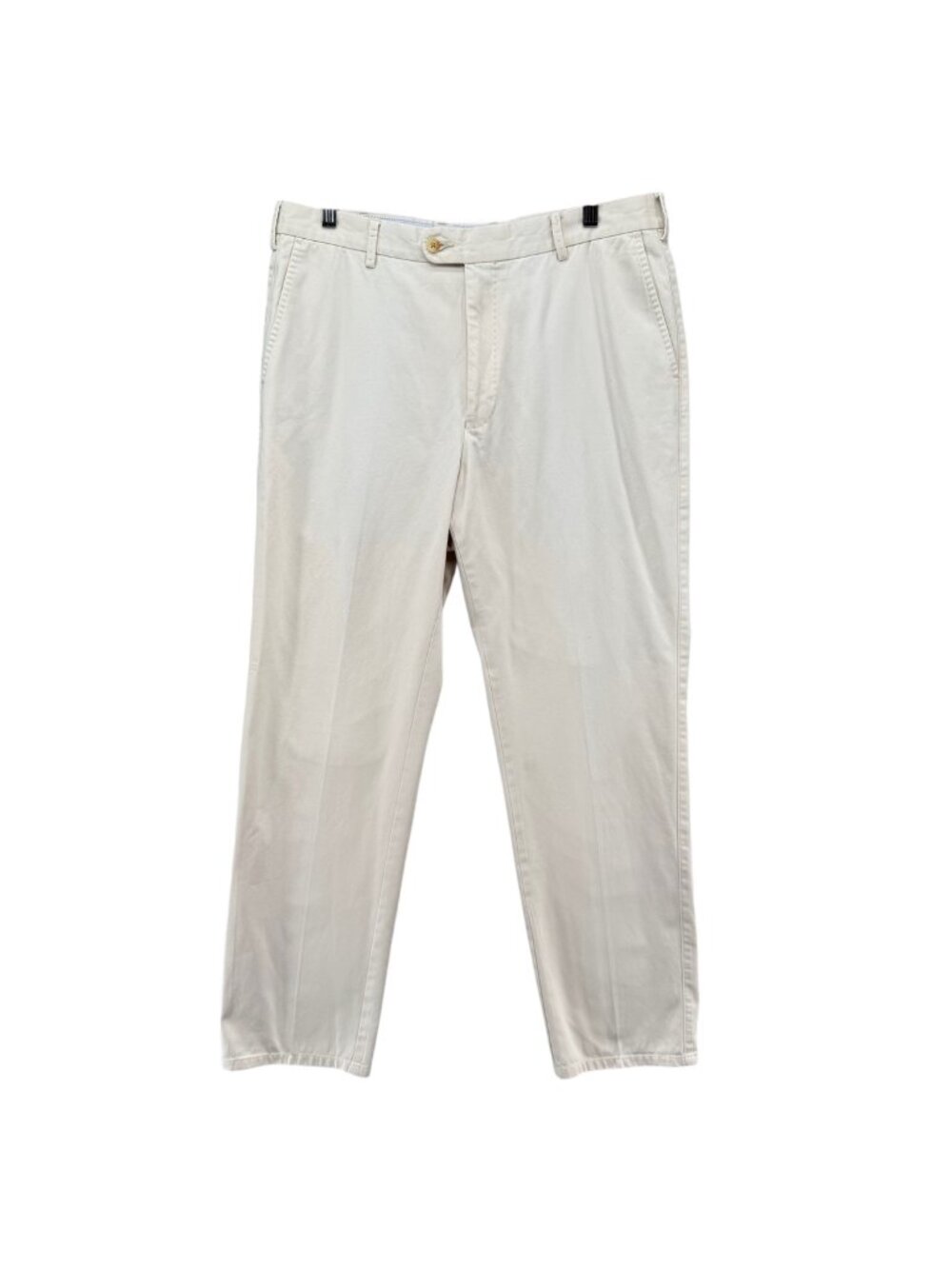 Peter Millar Chino Pants Mens Cream Light Khaki Flat Front Pima Cotton Sz 36x30